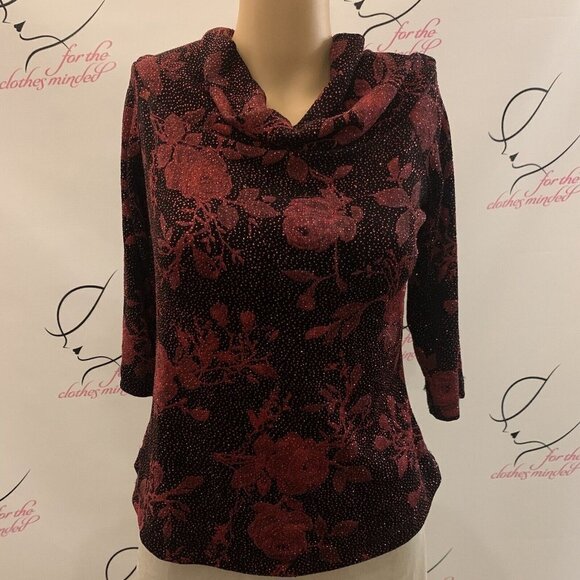 J.B.S. Size Large. Glitzy Stretchy Pullover 3/4 Sleeve Top. USA. B59 - Picture 1 of 5
